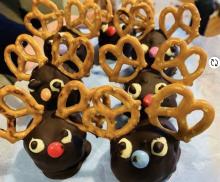 Christmas treats in the shape of reindeer