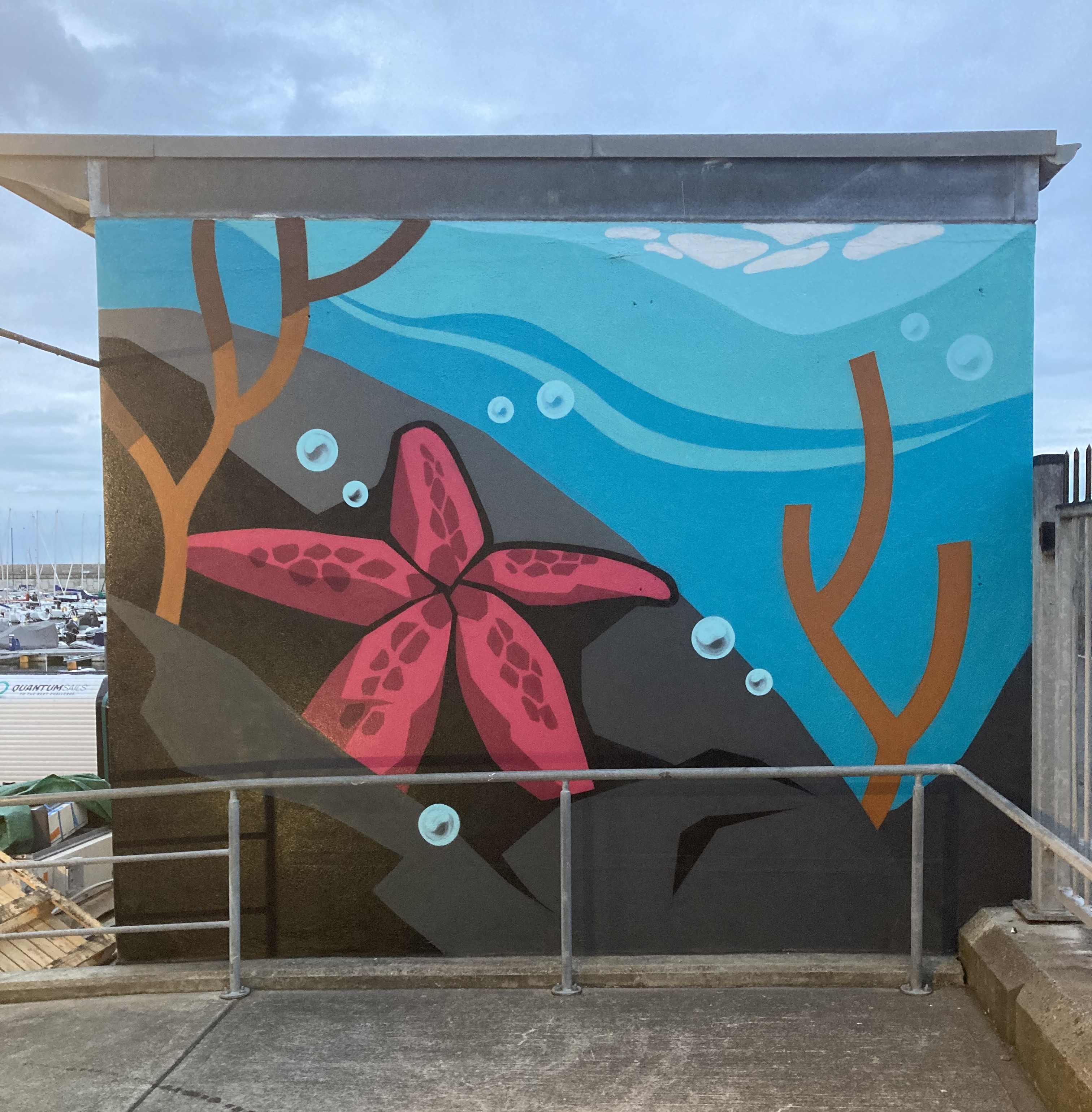 Dan Leo mural at DL Marina, Dún Laoghaire