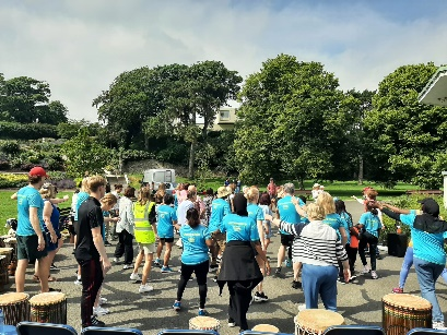 dancing and drumming