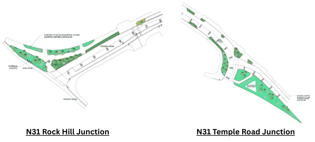 Diagram showing road maps of living street blackrock scheme