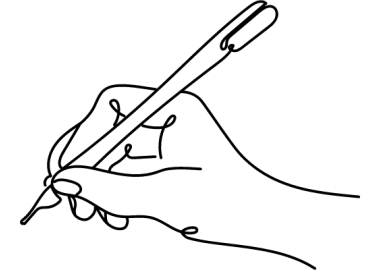 Illustration of a hand holding a pen