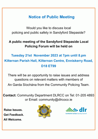 Sandyford Stepaside Local Policing Forum November 2023