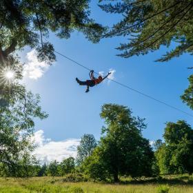 Ziplining at Zipit Forest Adventures in Tibradden Wood Co Dublin 