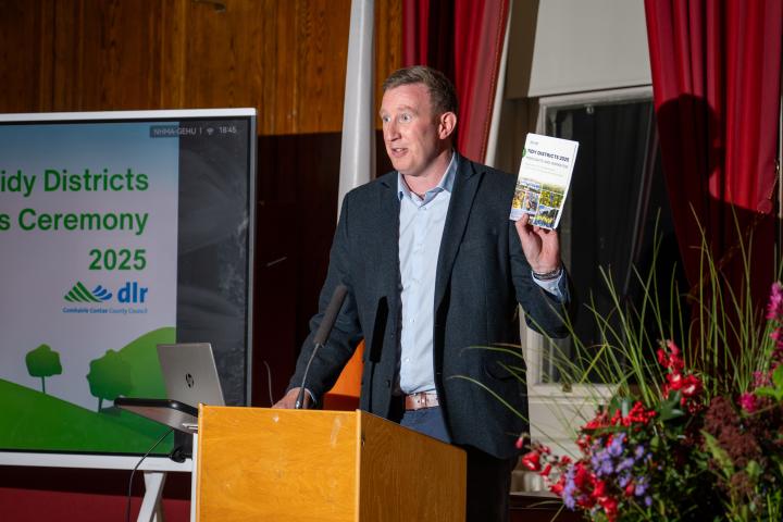 Director of Infrastructure and Climate Change, James Phelan Launching the new Tidy Districts Booklet